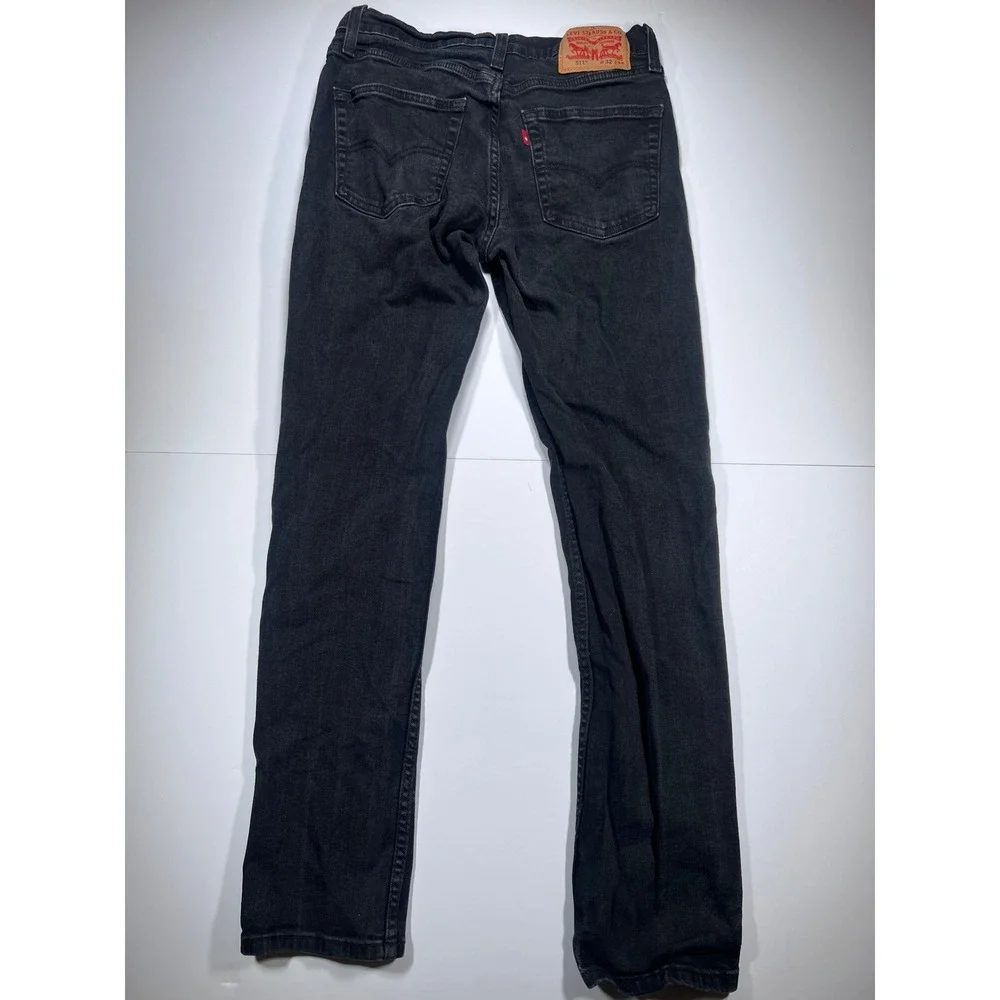 Levi's 511 Slim Fit Mens 32x32 Black Denim Stretch Casual Jeans 0672